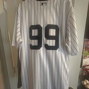 White Pinstripe Jersey Aaron Judge 99 jersey
